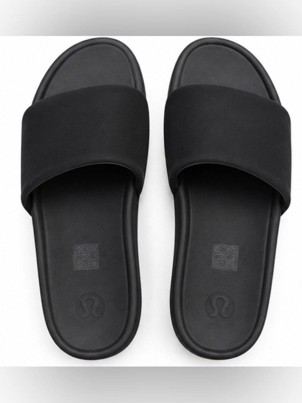 Lululemon Restfeel Slide Sandals Black Graphite Grey Size 10 Recovery Comfort